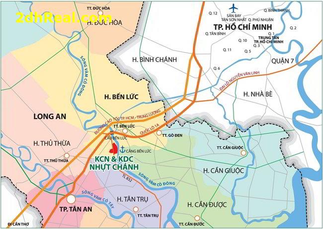 Bán 150 hecta cụm công nghiệp tỉnh lộ 832, xã Nhựt Chánh, huyện Bến Lức, tỉnh Long An